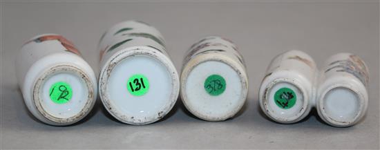 Four Chinese enamelled porcelain snuff bottles, 1830-1908, Richards no.s 131, 378,192 and 424